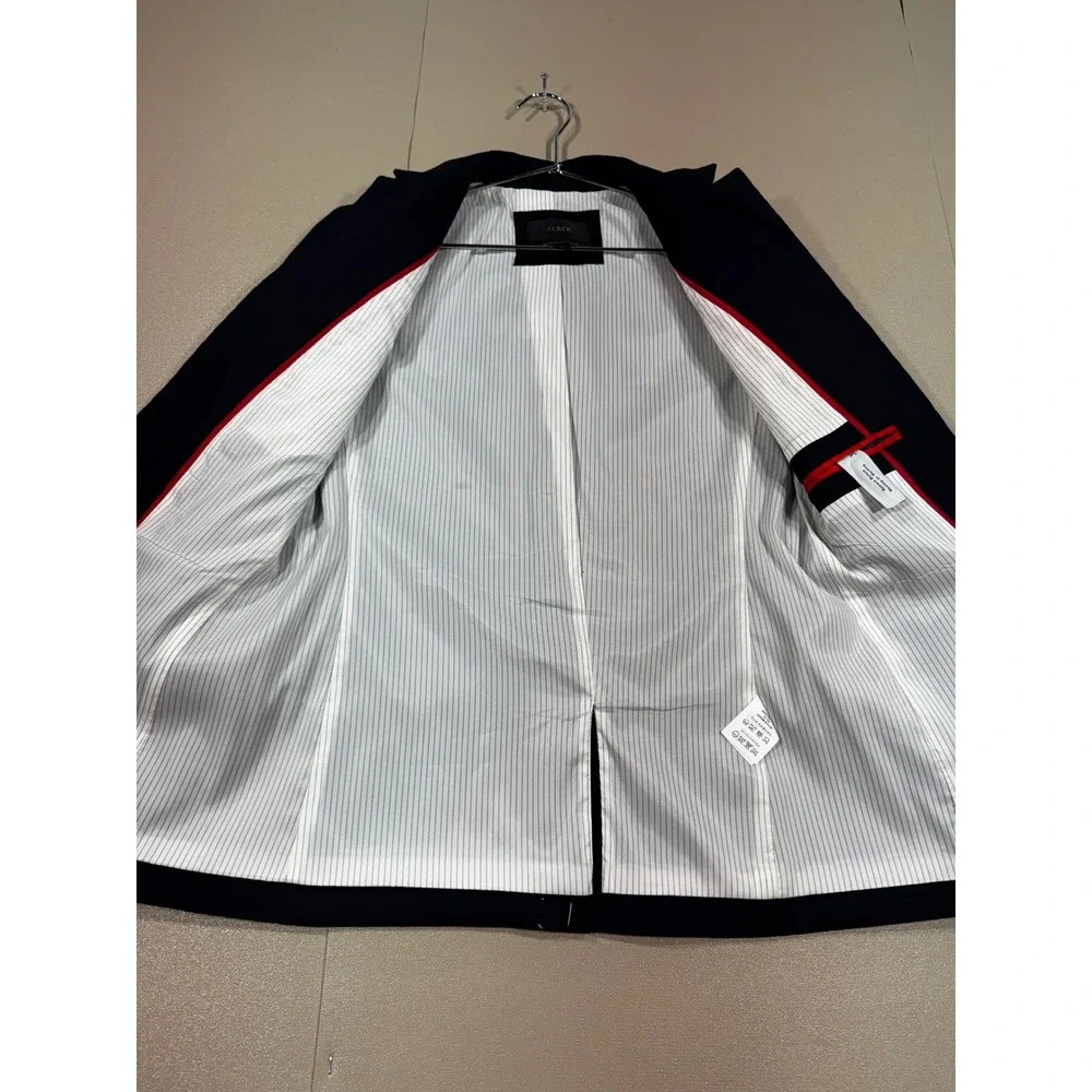 NWOT J.Crew Regent Blazer Navy Blue Wool Blend Standing Collar Jacket‎ Size 2